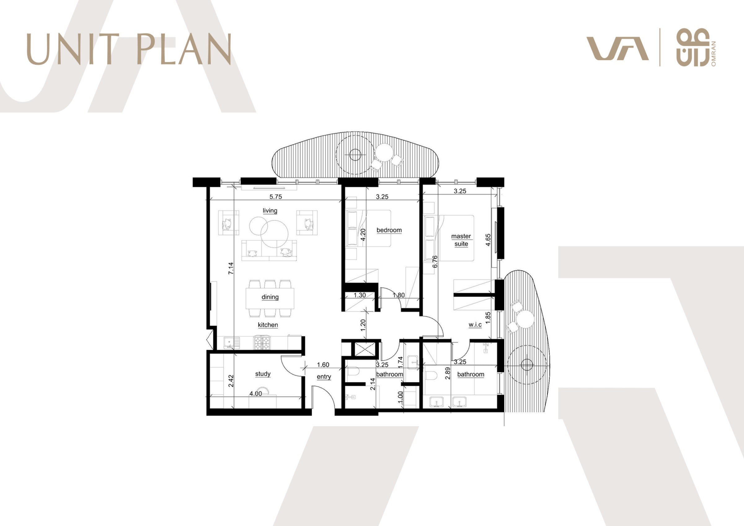 Al Yazan Tower B Unit 131 2BR-B1 floorplan